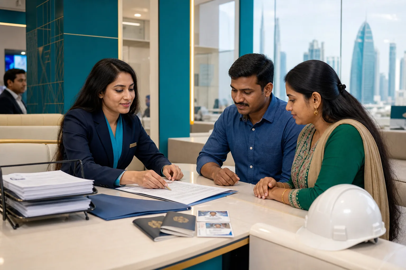Employment visa documents being prepared with a MaktabPro advisor